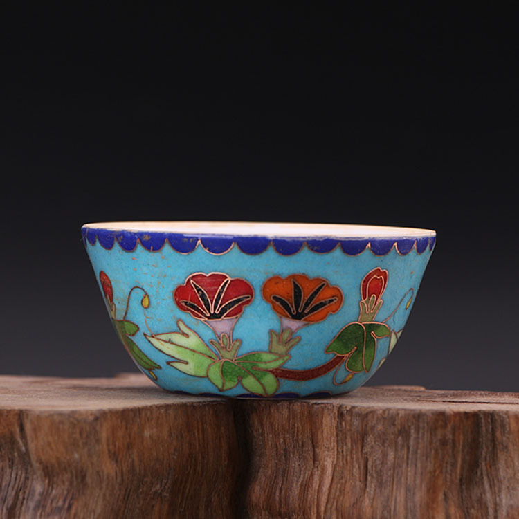 明成化掐丝珐琅彩花卉纹鸡缸杯仿古手绘功夫茶杯茶具品茗杯