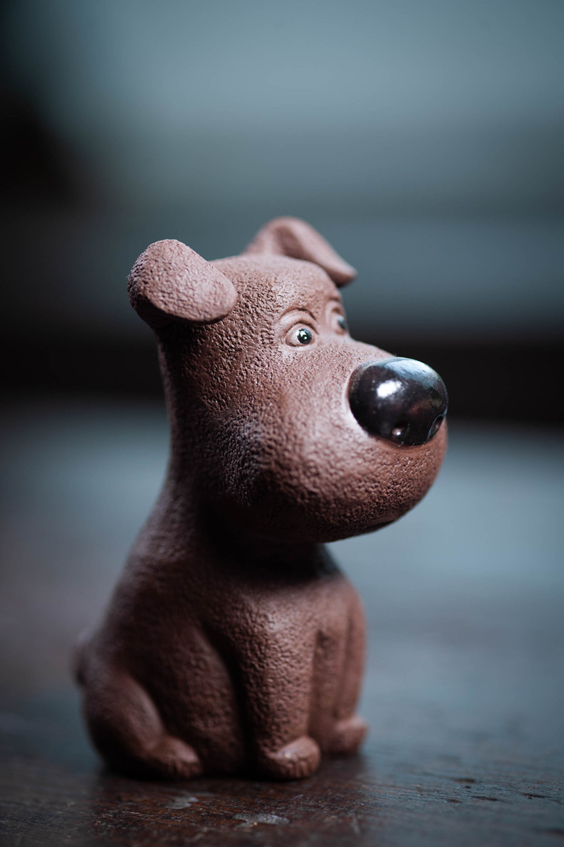 宜兴原矿紫砂茶宠狗雕塑创意摆件旺财狗可养批发厂家