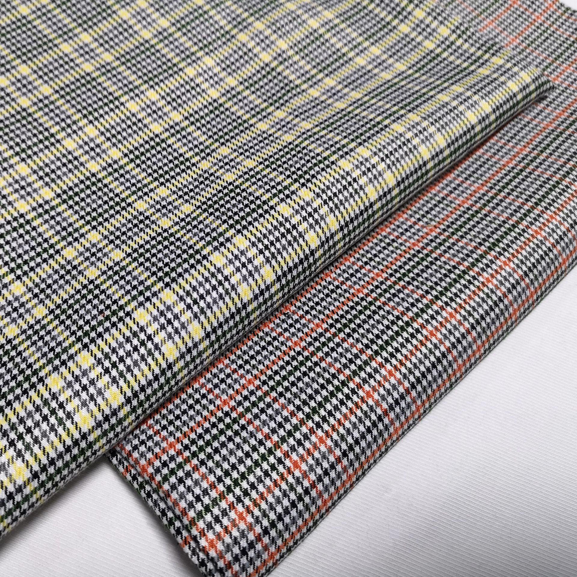 tr色织弹力彩色千鸟格布春夏新款风衣外套靠垫箱包鞋帽家纺面料