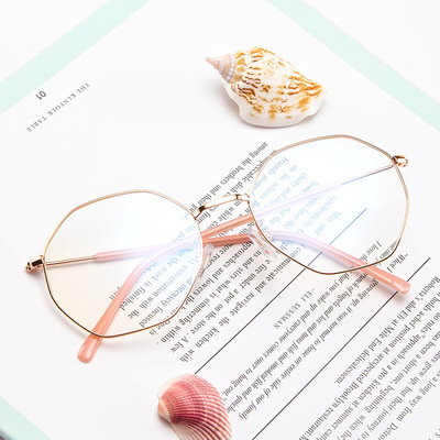 2019金属潮流八边形眼镜架小清新眼镜框 时尚文艺开球平光镜3110