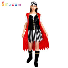 万圣节狂欢派对成人女红色风衣海盗cosplay加勒比海盗角色扮演服