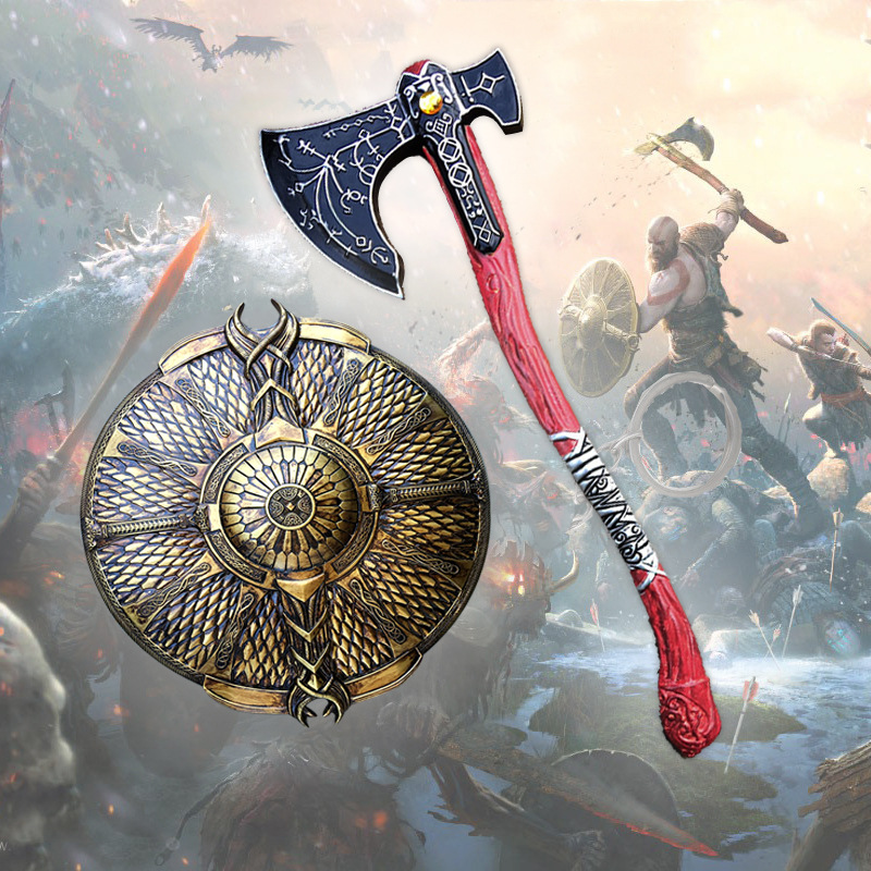 战神4新战神奎托斯武器利维坦之斧1比1树脂守护者之盾奎爷cos道具