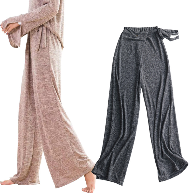 批发2019秋季韩版新款宽松大码彩棉裤直筒女裤显瘦款九分阔腿裤女