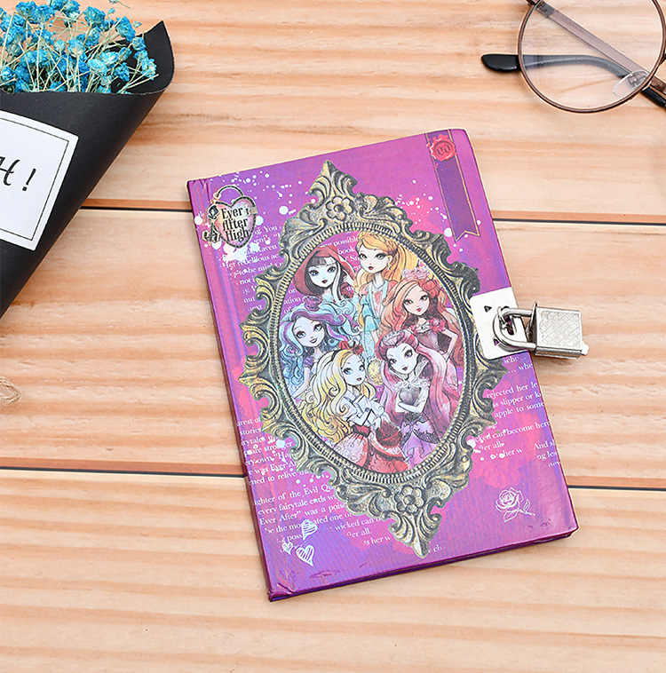 密码锁笔记本公主带锁记事本创意小学生日记本创意卡通锁本笔记本