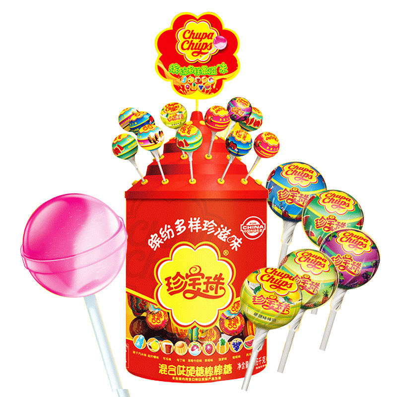 阿尔卑斯珍宝珠棒棒糖108支桶装水果创意小零食