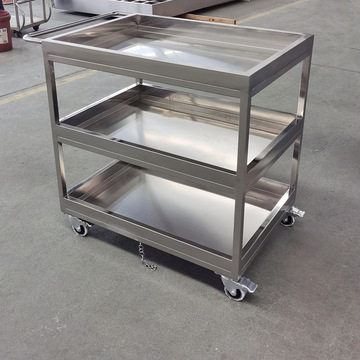 不锈钢三层推车净化产品生物制药食品厂304不锈钢三层手推车批发