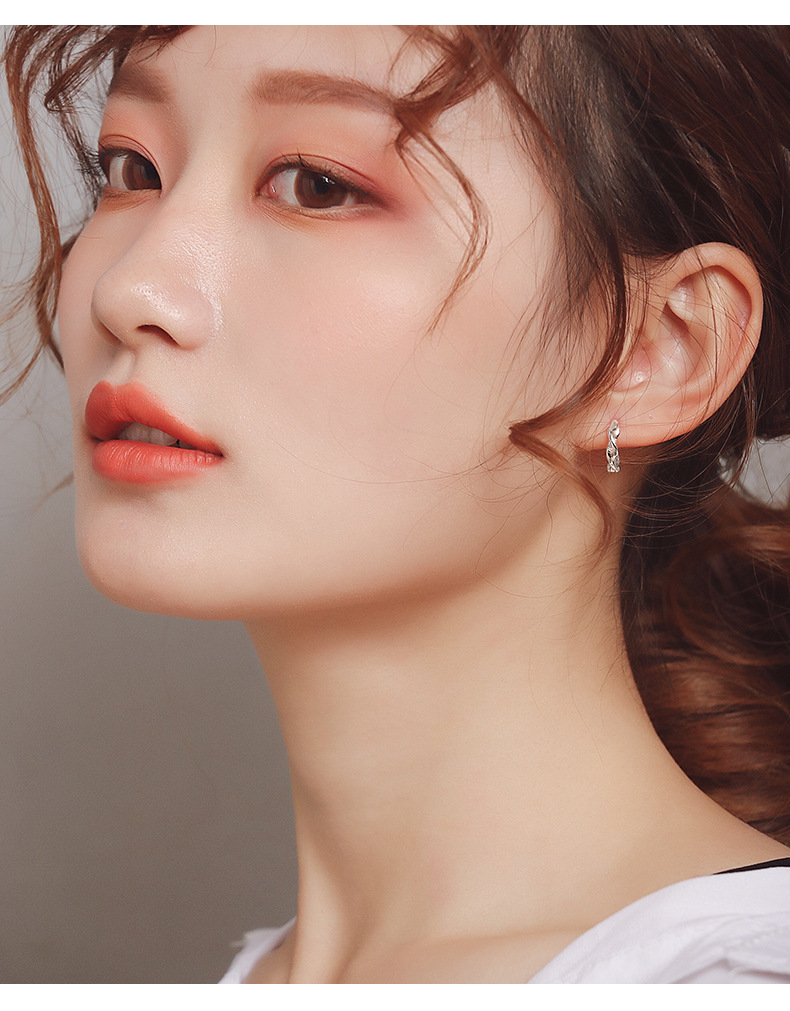 耳圈女气质韩国简约s925银小耳环酷帅ins冷淡风耳钉睡觉不用摘的