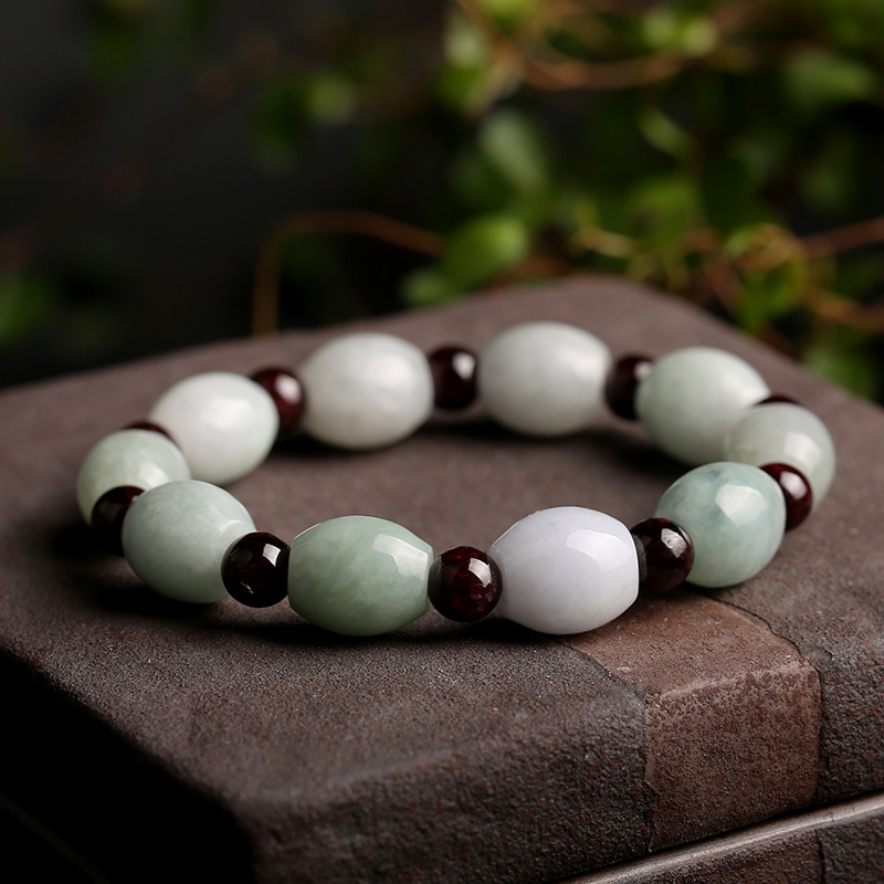 天然翡翠玉石手链 翡翠玉石米珠手串手链 时尚男女情侣款