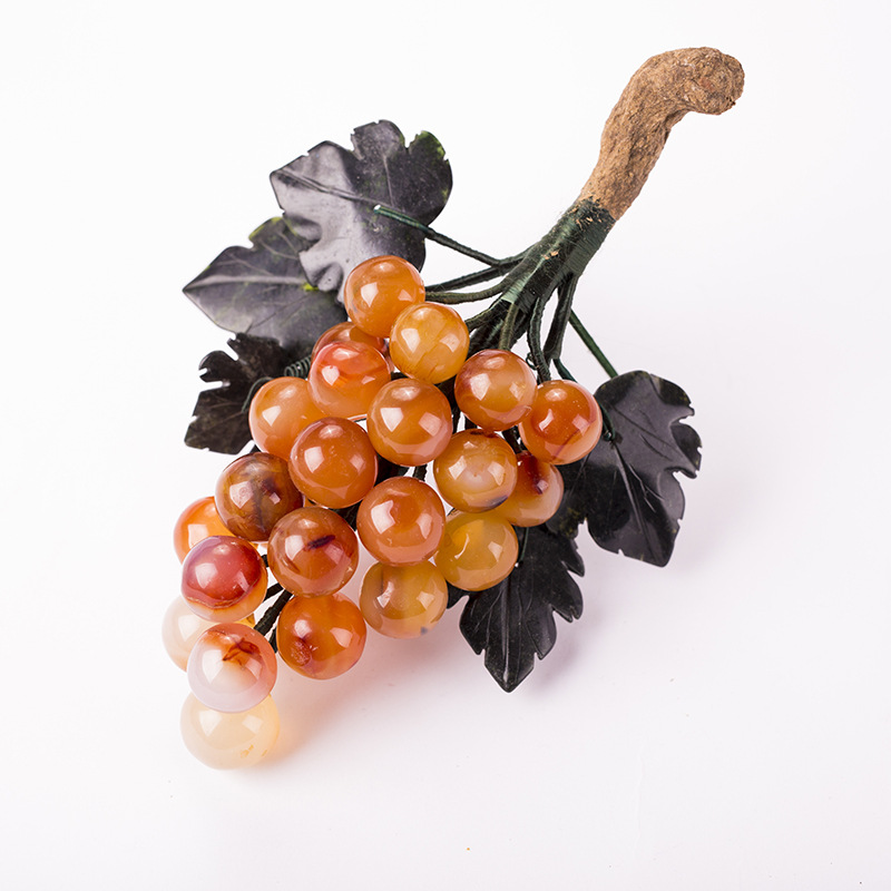 红玛瑙玉石圆粒葡萄客厅家居饰品玉器创意玉雕工艺品摆件厂家直销
