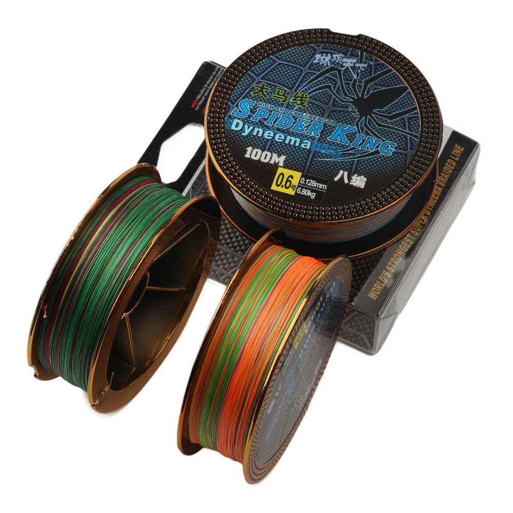 五彩十米一色大力马鱼线主线8编pe线100米防咬钓鱼路亚线筏钓渔线