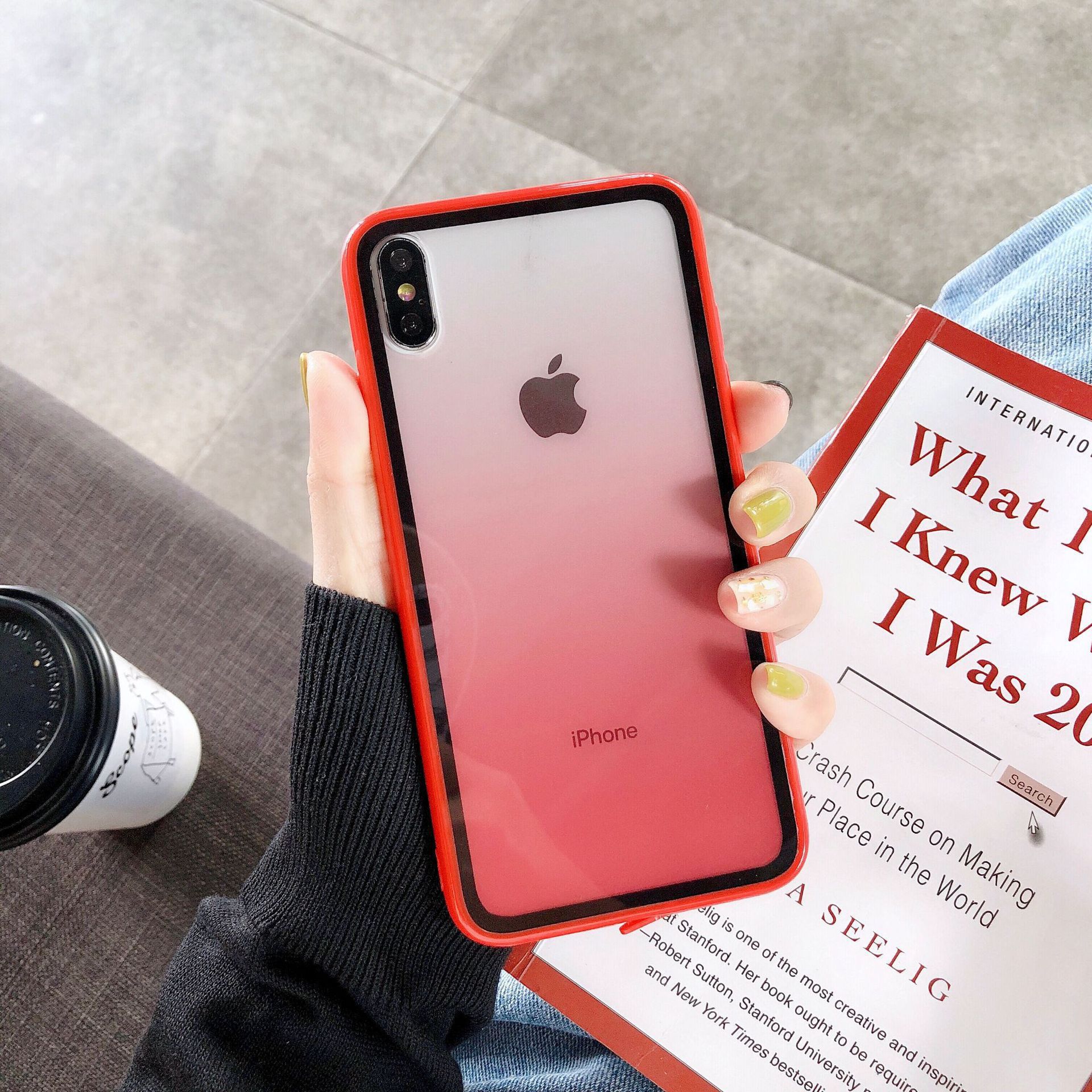 亚克力渐变彩虹苹果11pc手机壳适用iphone12二合一6splus手机外壳