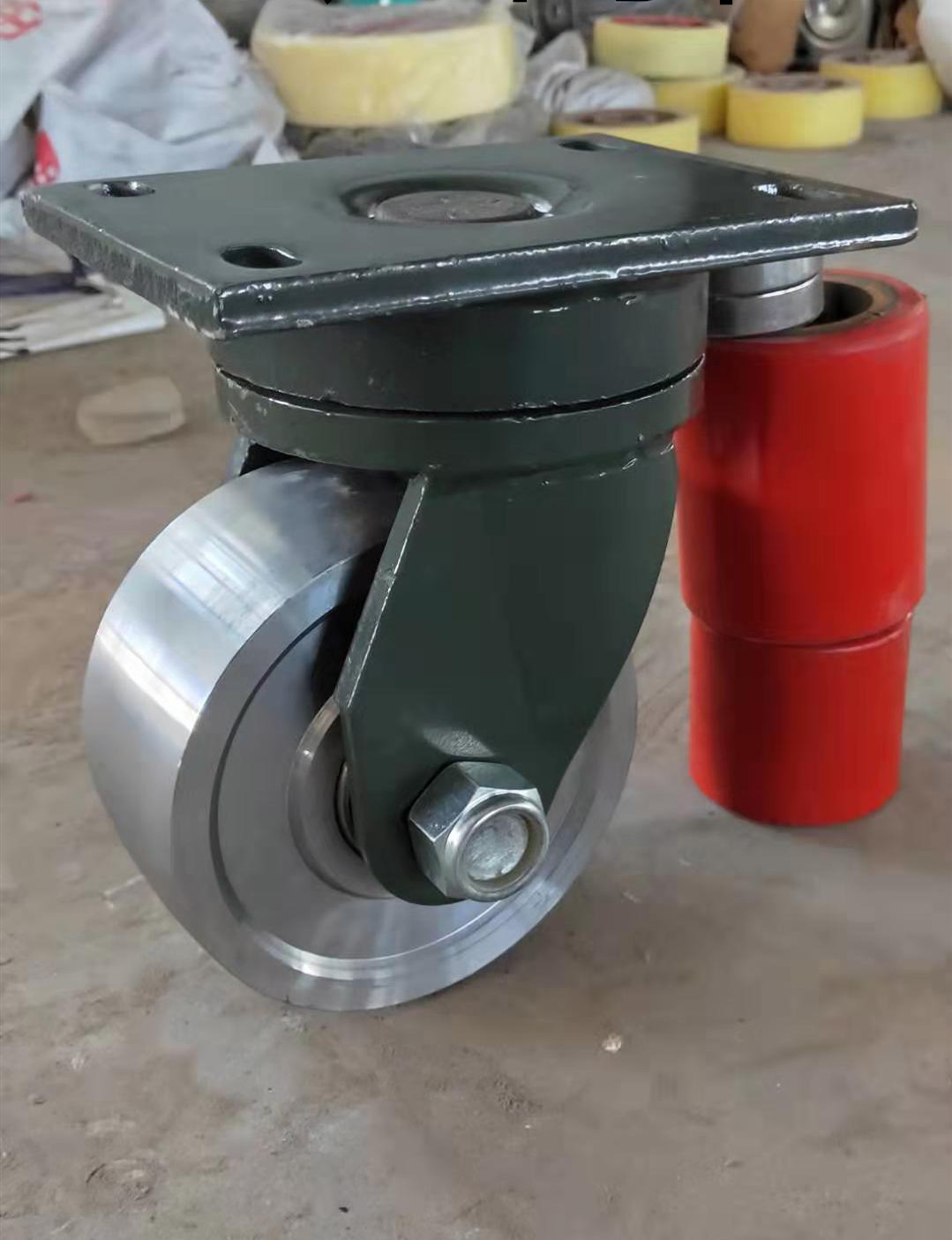 脚轮超重型脚轮6平板钢轮承载2吨万向轮