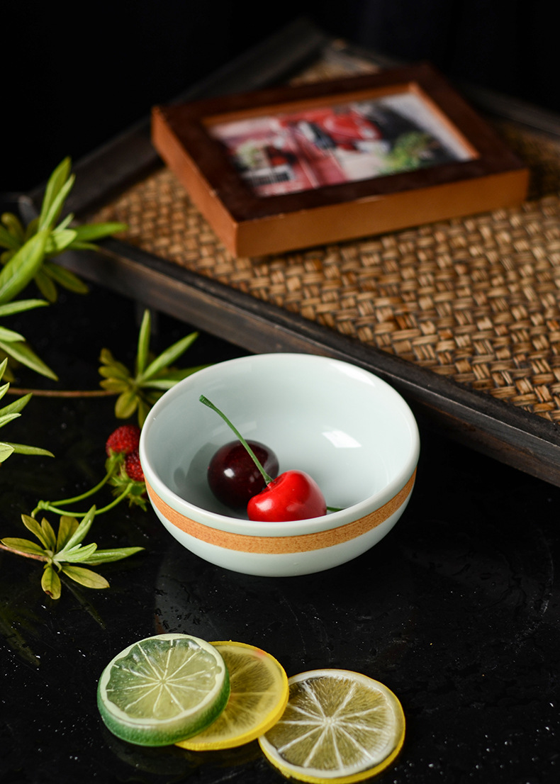 复古陶瓷餐具简约金镶玉圆润碗碟套餐瓷器碗盘好看的家用日式碗筷