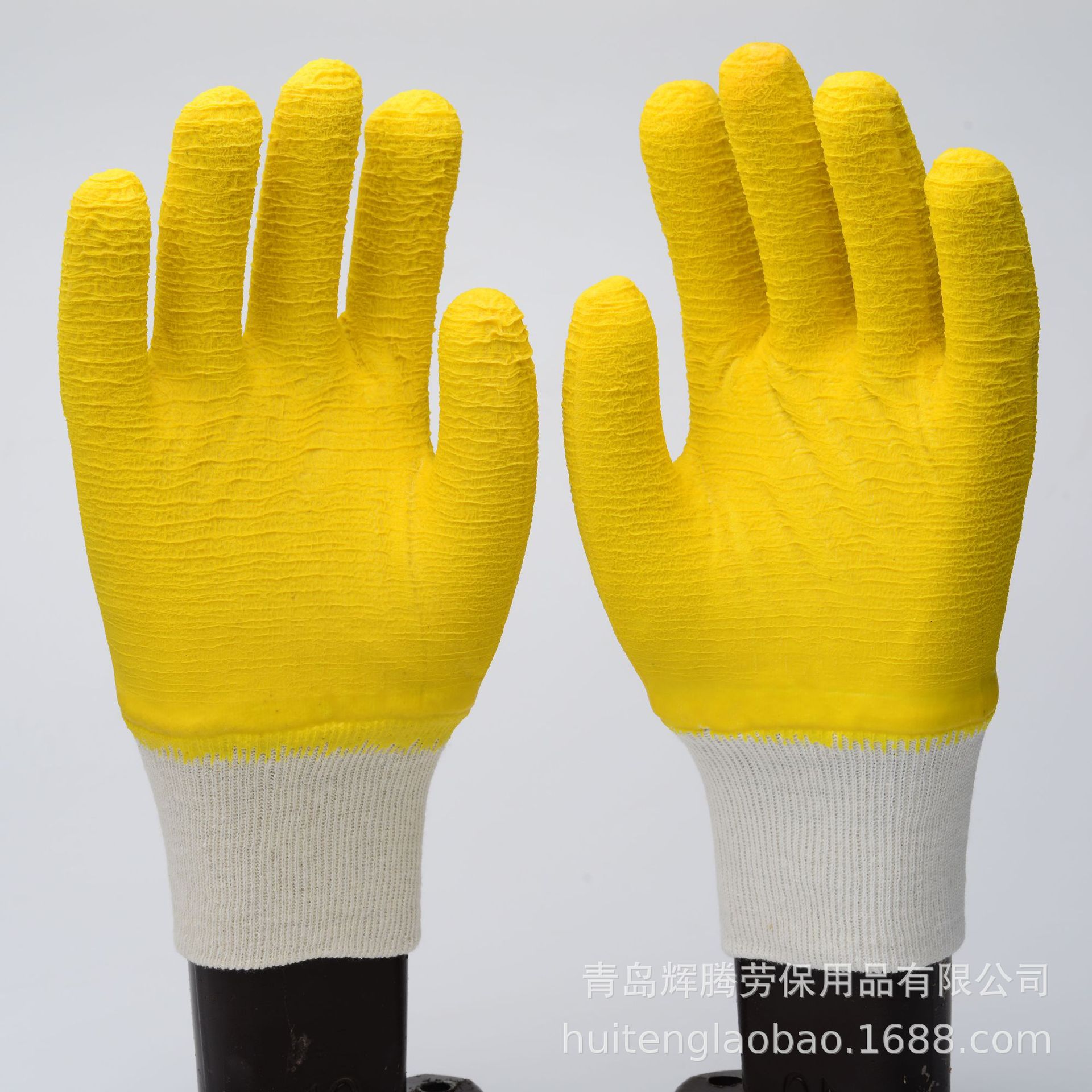 Production and Supply Latex Foam Gloves Labor Protection Gloves Non-Slip Wear-Resistant Protective Gloves Factory Direct Sales