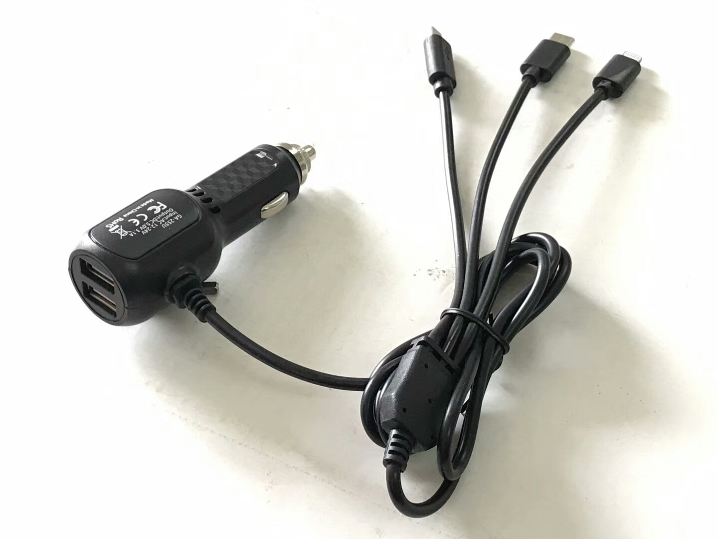 车载记录仪3合1电源线35米记录仪usb车充带双usb
