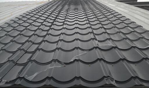 佛山新农村建设平改坡彩钢仿古琉璃瓦04mm灰色琉璃瓦屋脊瓦