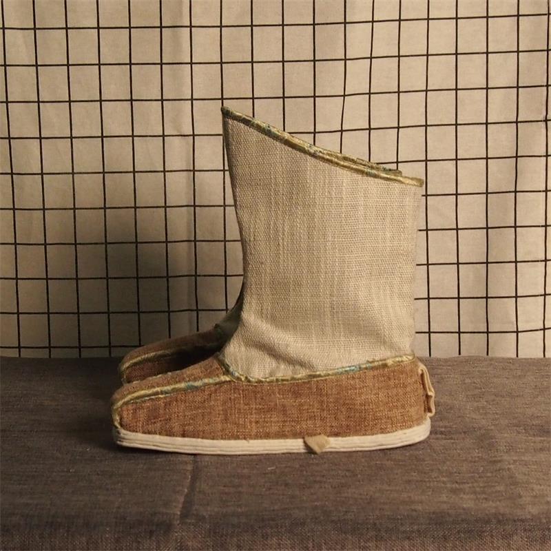 汉服靴子 拍戏靴履 戏剧舞蹈演出方头靴子秦汉歧头靴履