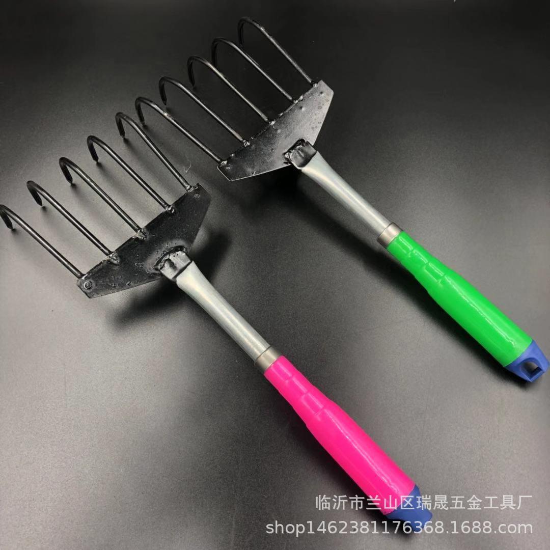 园林农用工具花生抓钩五齿铁把小抓钩园艺小耙子赶海 爪勾 耙子