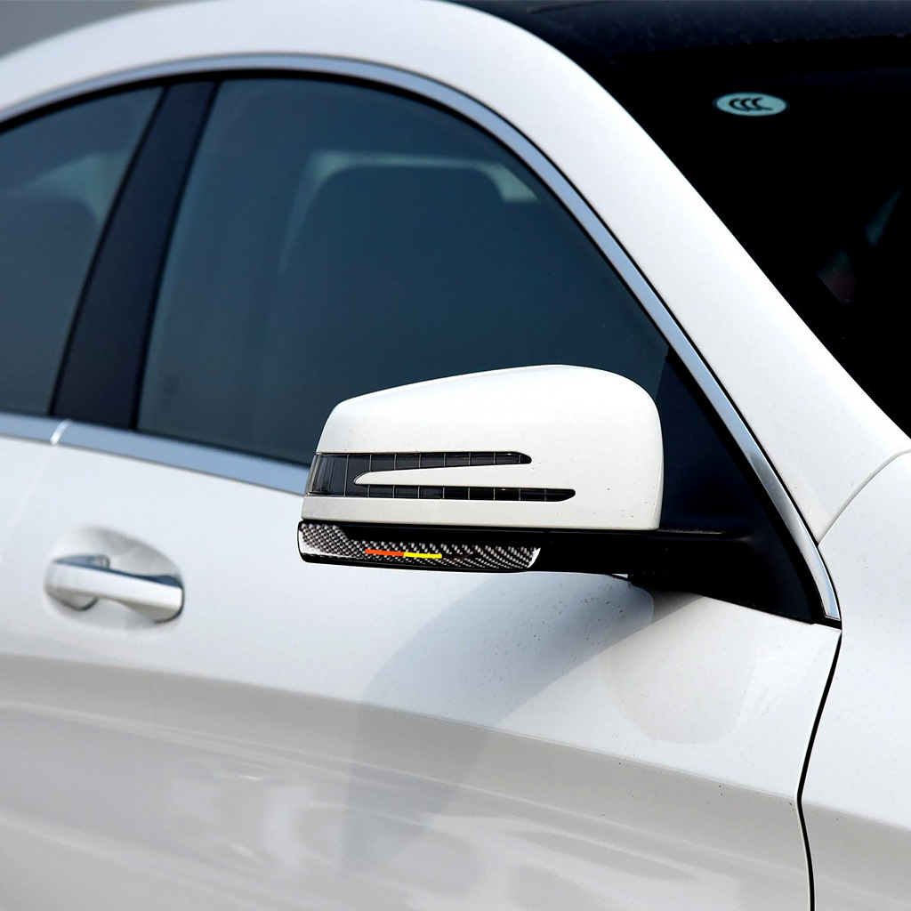 适用奔驰w204 w212 a/b/c/e/g glaglk碳纤维后视镜防撞擦条条汽车