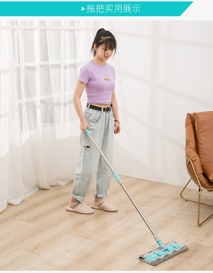 平板拖把懒人免手洗可夹布毛巾家用木地板清洁拖地工具墩布拖把