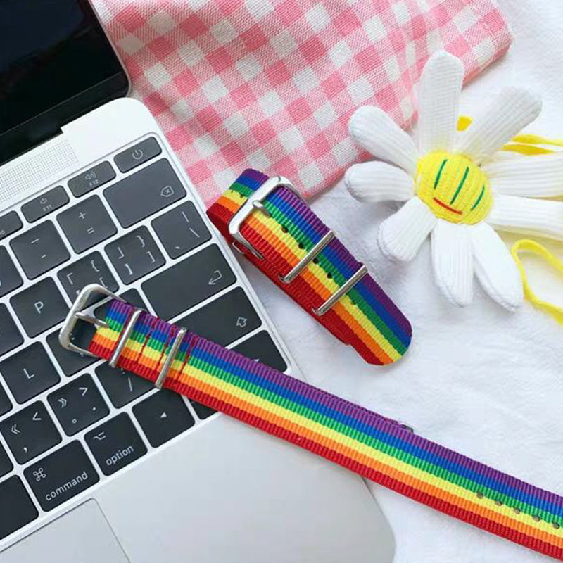 原宿ulzzang彩虹手环男女学生蹦迪炫酷闺蜜情侣手链手带饰品