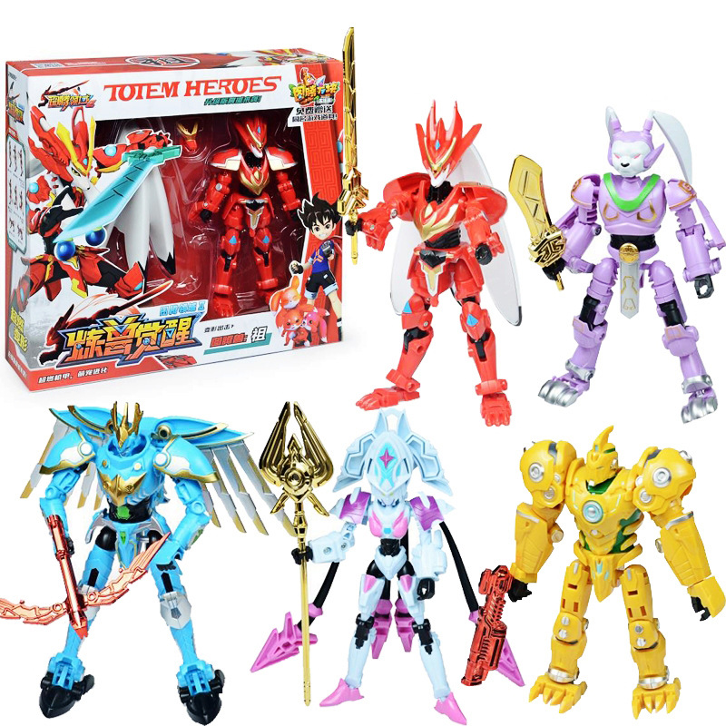 正版图腾领域2炼兽觉醒变形机器人祖灵兽模型进化武罗全套装玩具