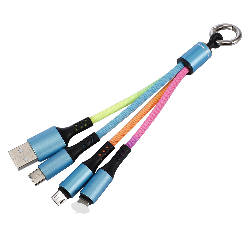 Gift Data Cable Woven Three-in-One Data Cable Android Type-c Three-in-One USB Data Cable Cross-Border Wholesale