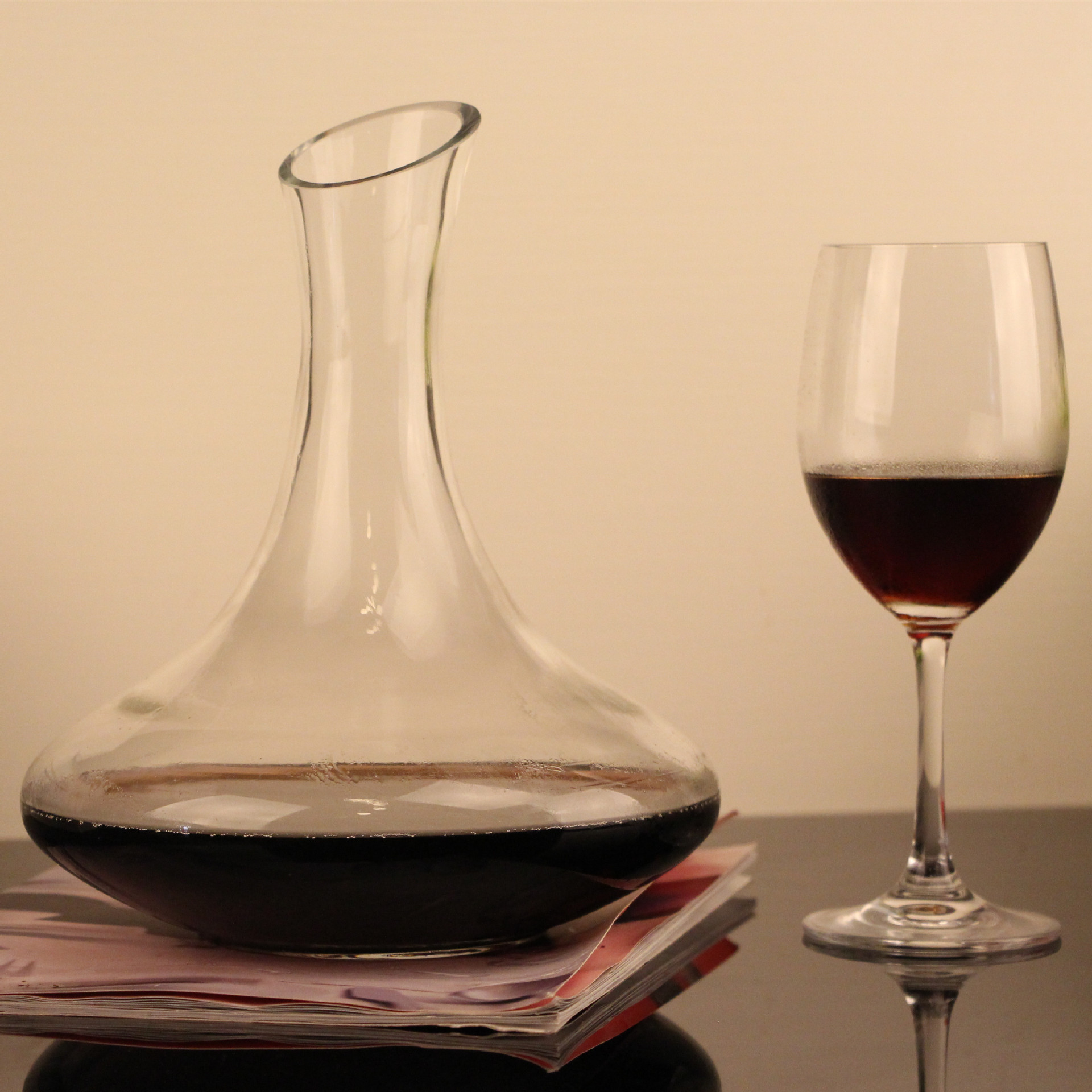 网红玻璃斜口红酒葡萄酒醒酒器分酒壶红酒醒酒器单只彩盒包装