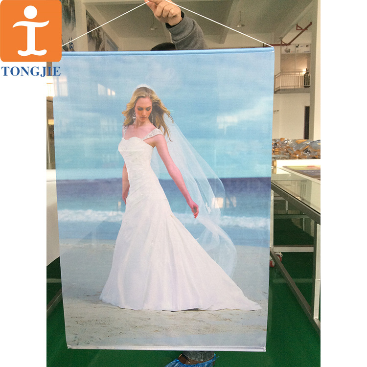 写真喷绘挂轴海报画 商场超市双喷布双面吊旗穿挂轴