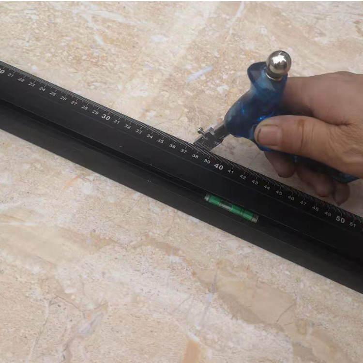 直线切割靠尺多功能水平定位异型测量尺子瓦工工具瓷砖切割工具