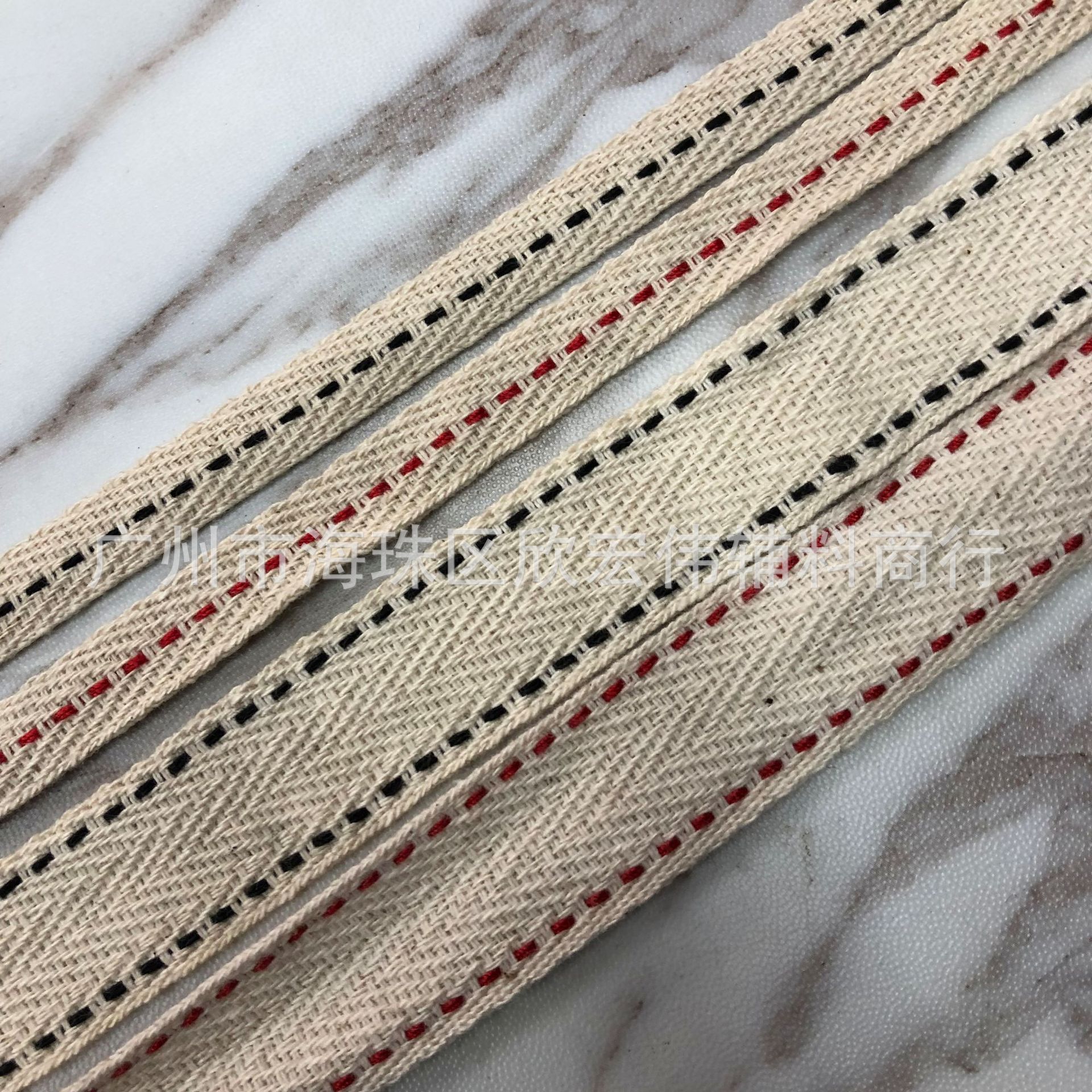 服装辅料1-2cm纯棉黑红跳点跳线人字纹织带平纹带包领带diy工艺
