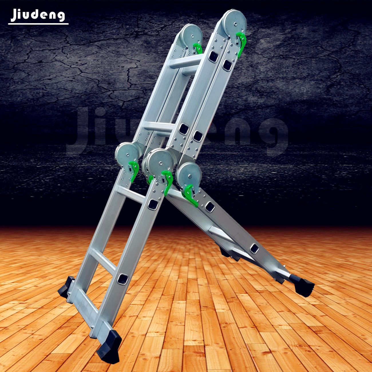 关节两用人字伸缩梯家用 便携式升降梯子 家用铝合金折叠梯折叠梯