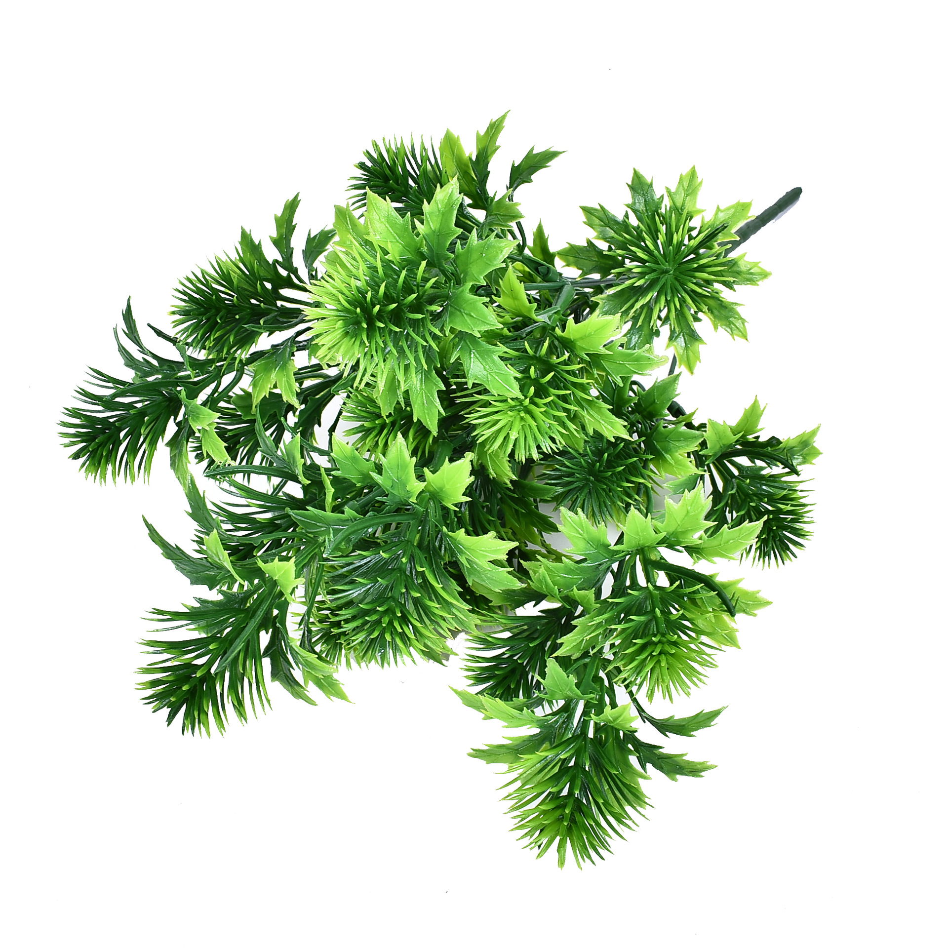 塑料水草松针松果 假花绿植盆栽 仿真植物墙配材小把束绿色小草