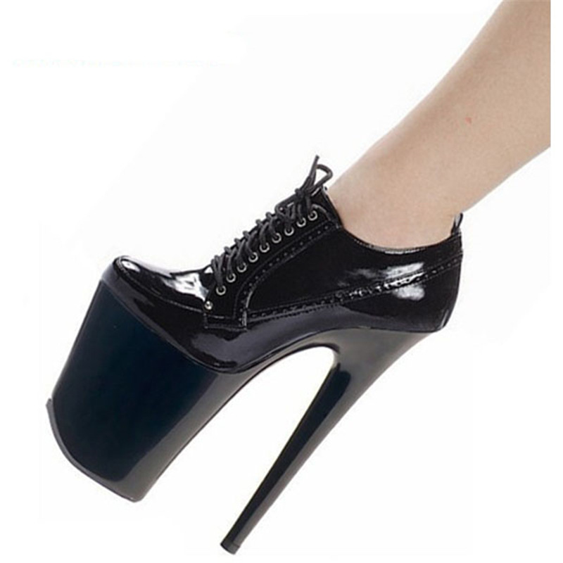 恨天高20cm高夜店鞋 高细跟 水台前系带低筒短靴格子pu时装靴