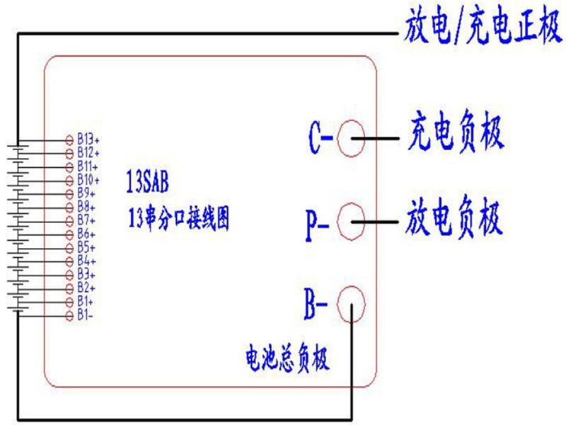 13串48v锂电池保护板 持续电流20a 瞬间60 大功率 大电流
