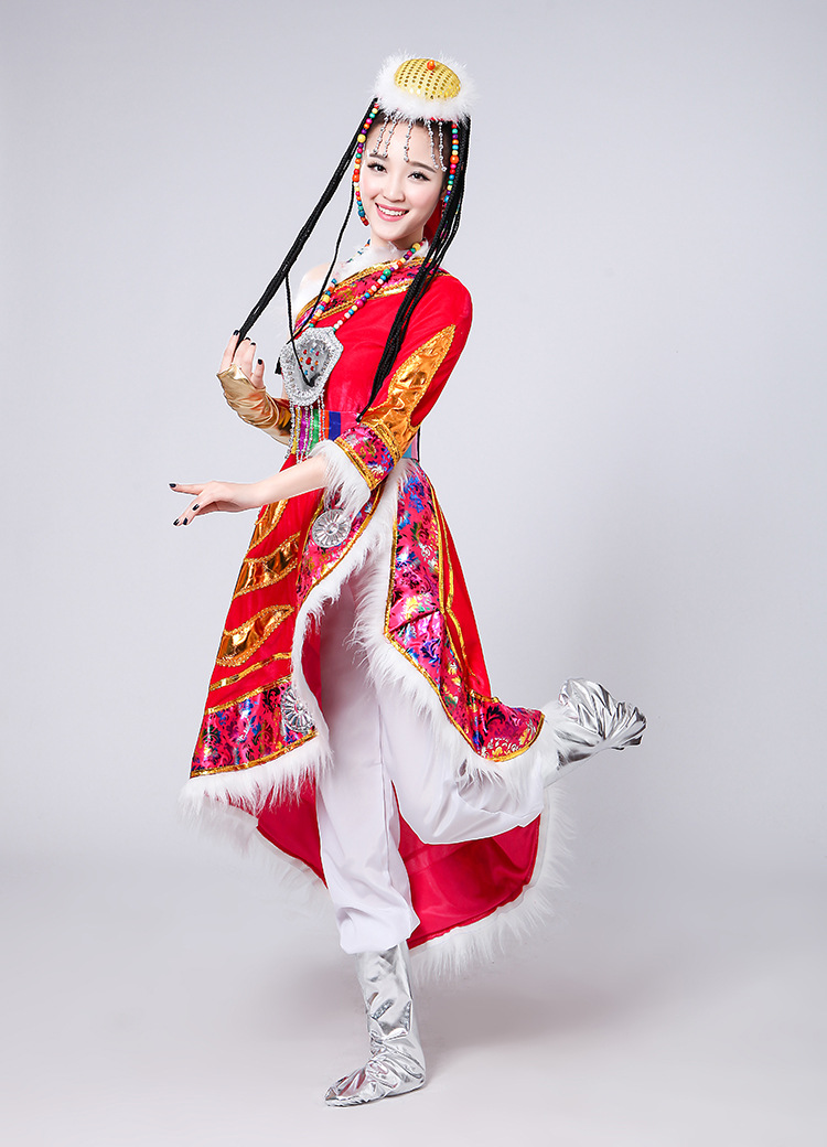 藏族舞蹈服套装女成人2019新款西藏少数民族演出服装广场舞民族风
