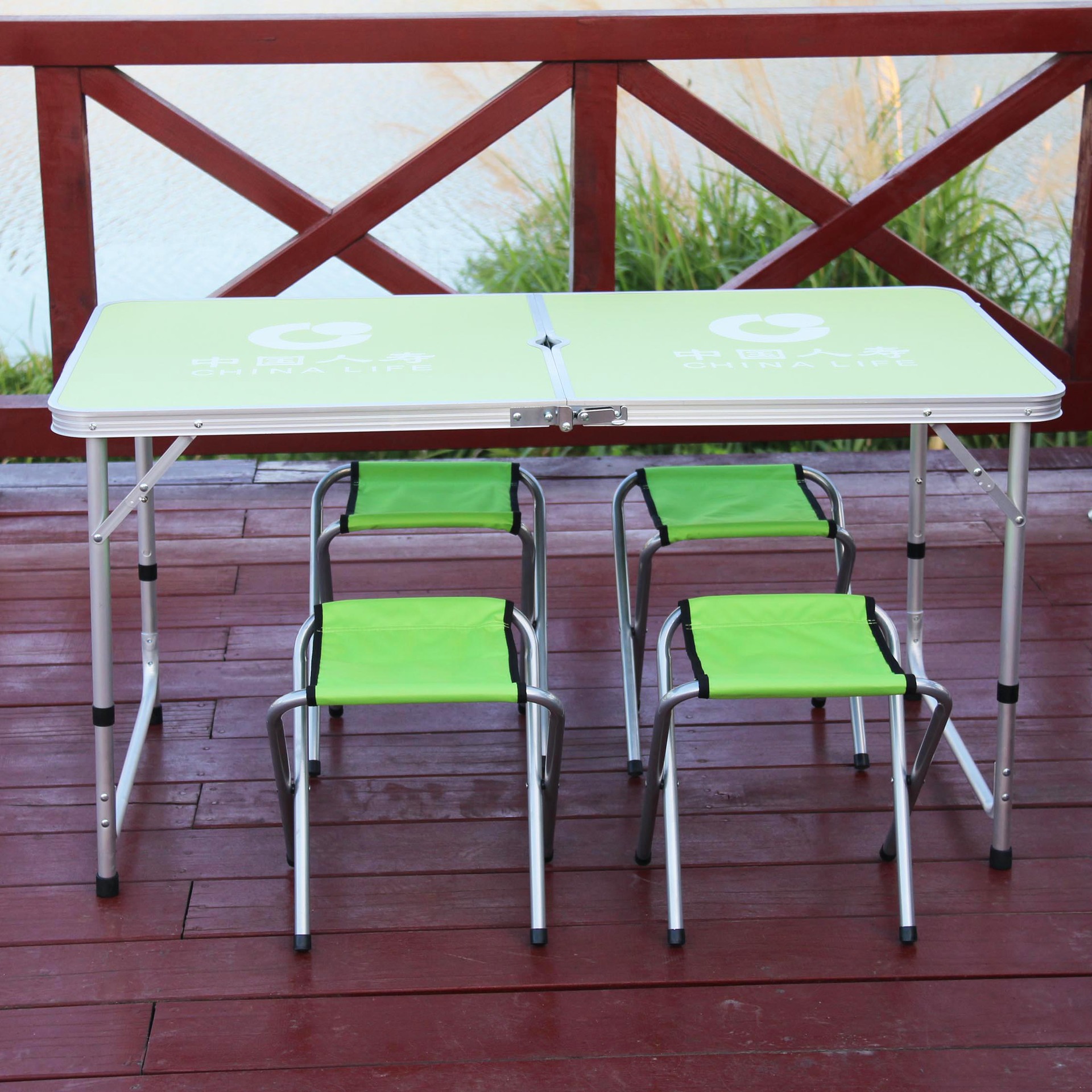 户外分体促销桌铝合金折叠野餐桌烧烤桌中国人寿摆摊展业桌椅-阿里巴
