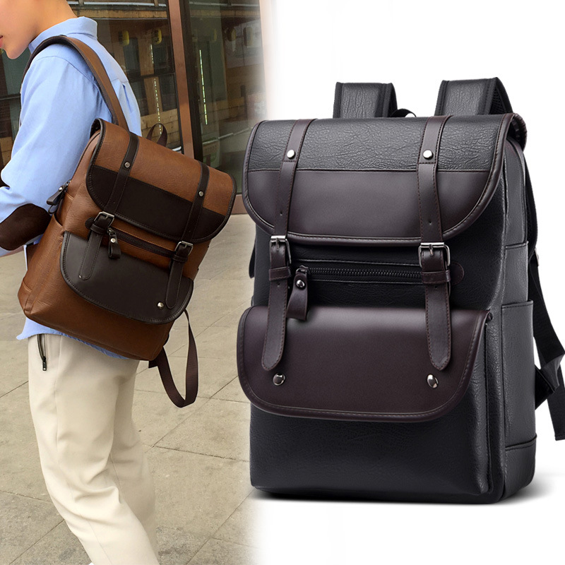 Blue Cool New Backpack Men's Korean Style Travel Backpack Male Middle School Student Schoolbag Sports Casual Computer Backpack