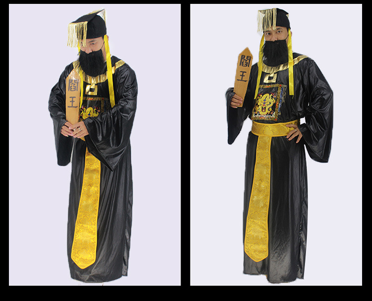 万圣节表演服古代鬼装服中国鬼片服装阎王衣服地狱之王服装恐怖服