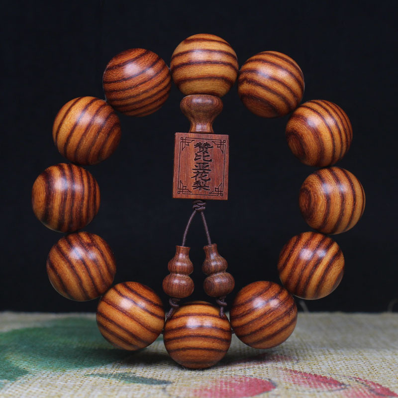 赞比亚黄花梨手串 似越南花梨手串 花梨虎皮纹佛珠 花梨2.