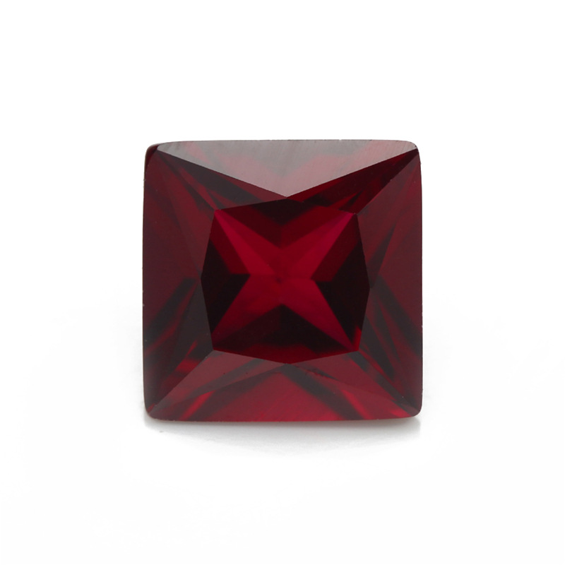 正方形8#红刚玉批发定制红宝石鸽血红宝石尖底裸石珠宝配饰