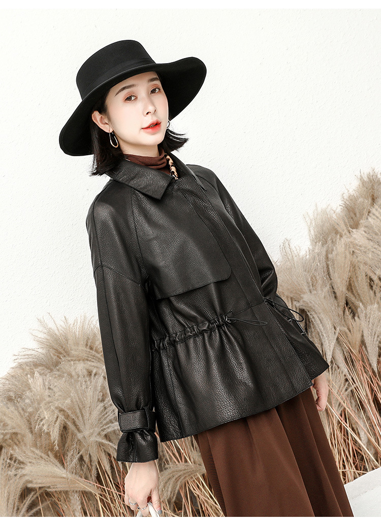 反季皮衣外套女绵羊皮春秋中长款2019新品修身减龄真皮小西装衣服