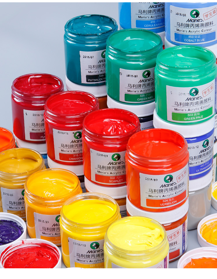 马利丙烯颜料100ml 儿童学生艺考墙绘颜料美术用品颜料套装批发