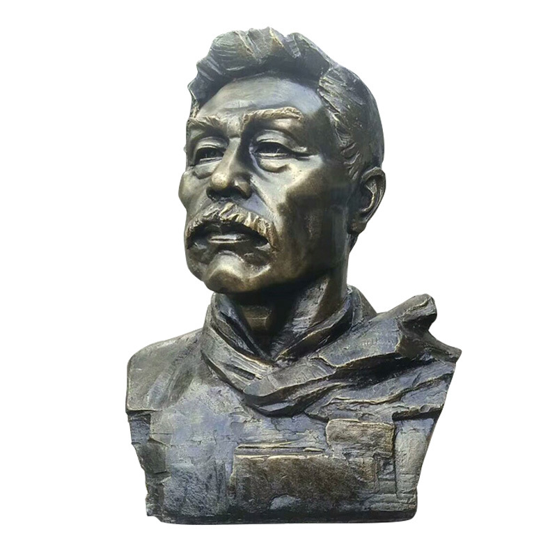 玻璃钢鲁迅胸像雕塑仿铜半身像名人伟人现货校园人物装饰摆件厂家