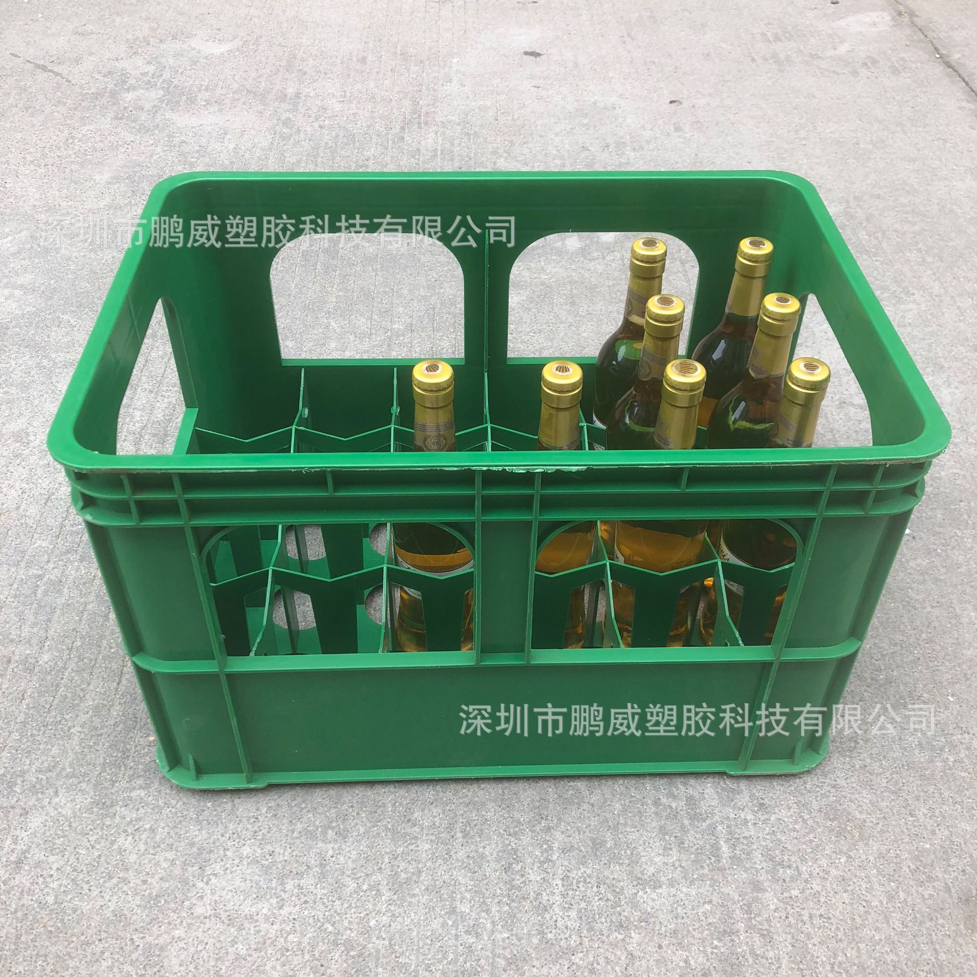 24瓶啤酒运输框 绿色加厚塑胶啤酒箱 12/24瓶饮料周转箱