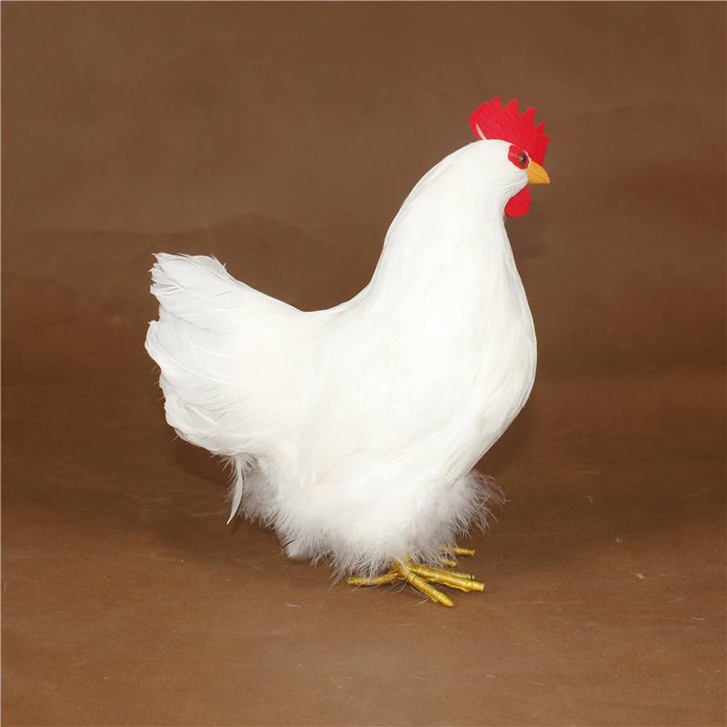 仿真皮毛动物鸡模型玩具公鸡母鸡工艺品摆件摄影道具鸡下蛋羽毛鸡