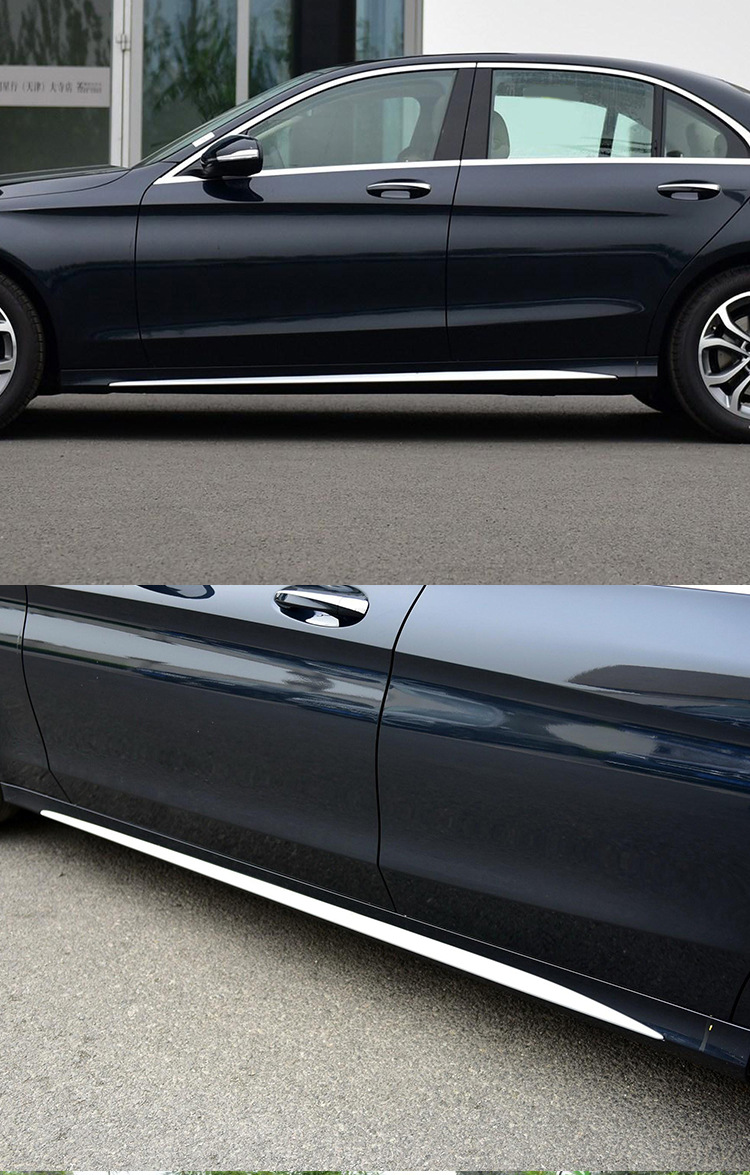 适用于运动款奔驰c180l侧裙亮条c200l车身饰条电镀条下裙边装饰条