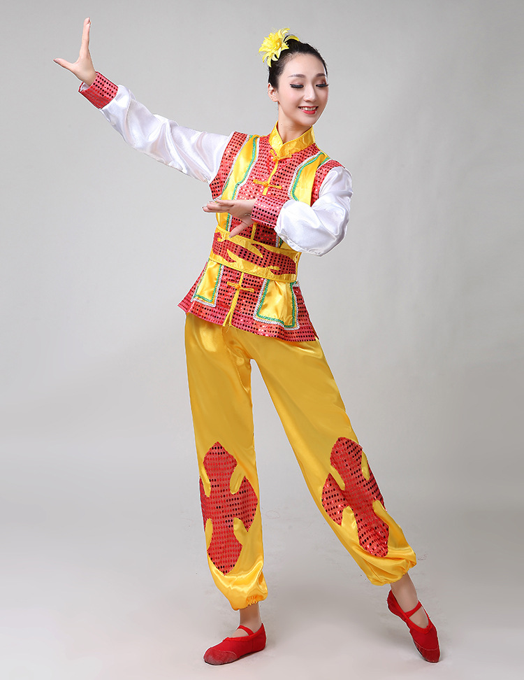 厂家直销成人打鼓腰鼓服装男女中国民族风舞龙狮广场舞秧歌演出服