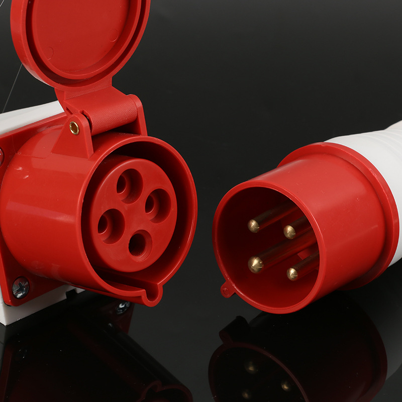三芯四芯工业插头插座 对接连接器明装阻燃防爆插头暗装工业插座