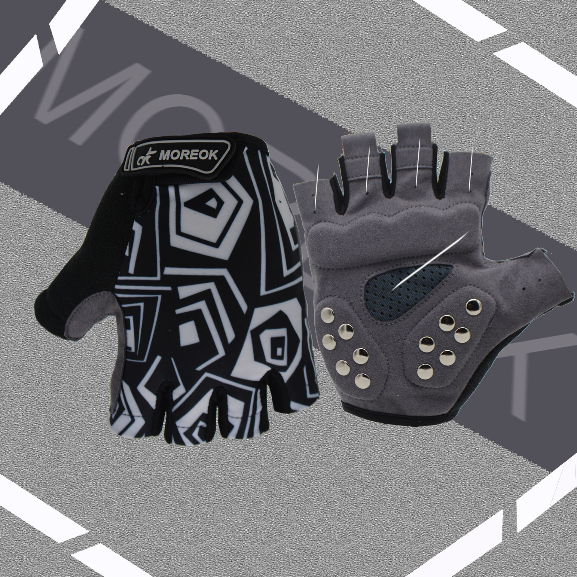 掌钉轮滑自行车骑行半短指手套滑板溜冰防护装备运动用品工厂批发